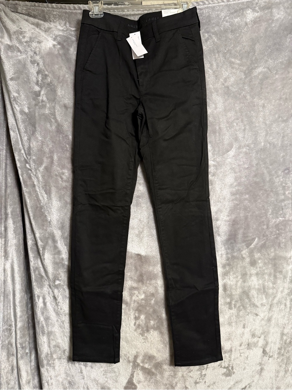 NWT American Eagle Hi-Rise Skinny Super Stretch Black Trousers